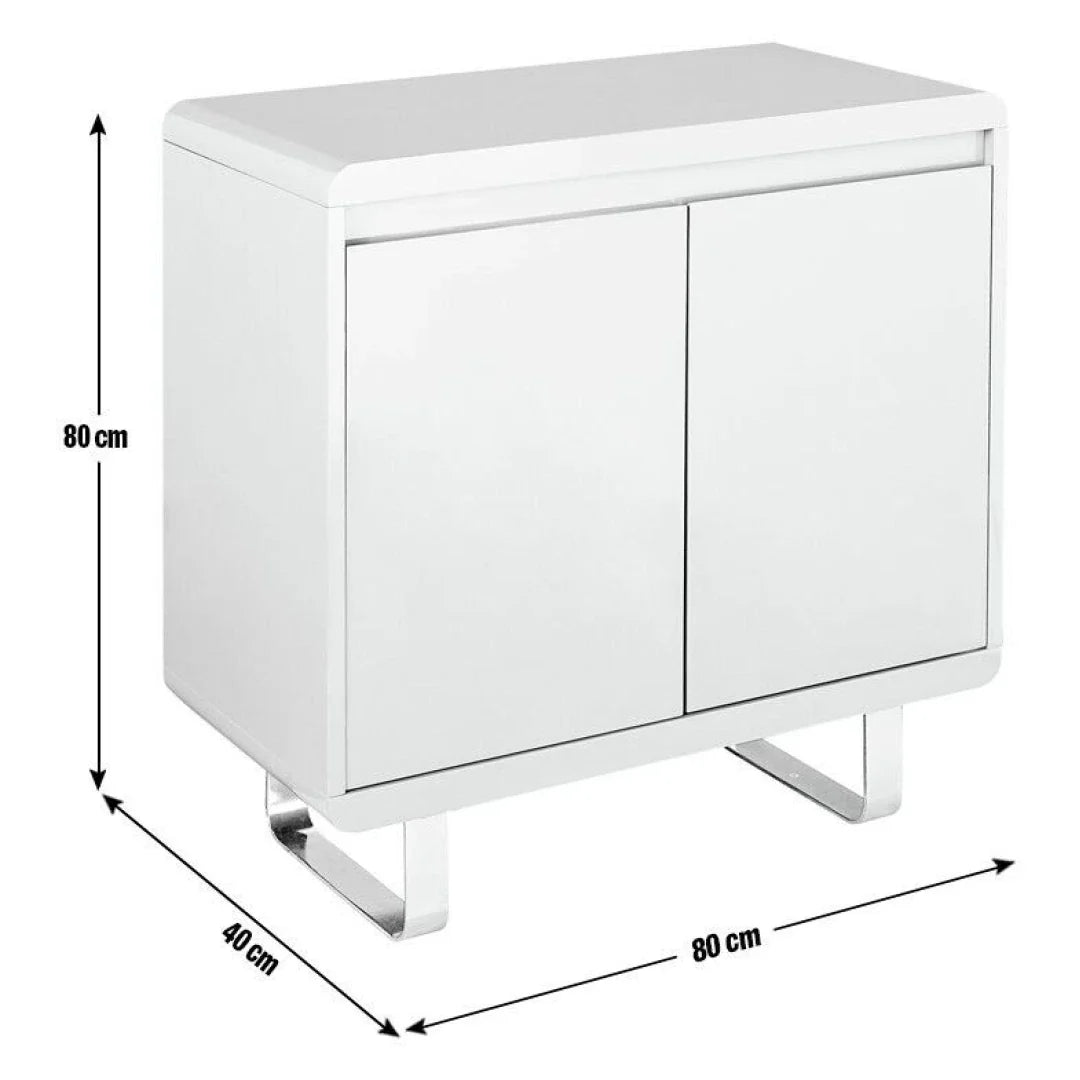 Assembled Sleigh 2 Door Sideboard - Gloss Grey